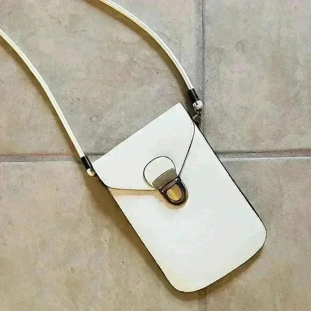 Brand New Cream Leather Crossbody Bag
